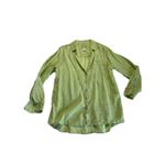 Sigrid Olsen  Blouse Women's Large Green 100% Linen Button Up Long Sleeve Top Photo 1