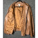 Jessica London Women's Brown 100% Leather Biker/Moto Jacket - Size 28 Plus Photo 7