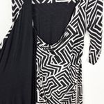 Anthropologie  Vanessa Virginia Lena Wrap Dress Black White Stretch Rayon Small Photo 11