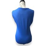 ZARA  L Blue Bodysuit Square Neck Sleeveless Tank Top Stretch Fitted Minimal NWT Photo 5