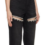 Torn By Ronny Kobo Torn By Ronny Mariah Jeans Black Wash Crystal Slit Embellished Women’s Size 25/0 Photo 0