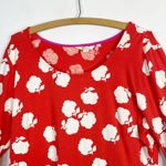 Boden USA Boden Miriam Jersey Knit Bell Sleeve Mini Dress Orange Red Floral Womens 16 Photo 2