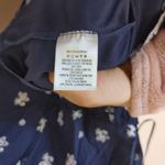 Blue Rain Size Large L Navy Blue White Eyelet Short Dress Summer Floral Wedding Photo 8