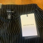 Who What Wear  NWT Pants Black White Striped Cropped High Rise Stretch Photo 1