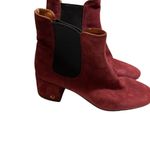  Shoes‎ Coach Tia Suede Ankle Bootie Wine Red Size 7 Photo 2