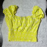 ZARA  Yellow Polka Dot Puff Sleeve Crop Top Photo 5