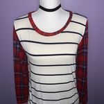 7th Ray Boutique Plaid and Stripes Mixed Print Top Photo 2