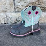 Ariat  6.5B Fatbaby Sheila Gray Gator Print Green Suede Cowboy Boots 10011872 Photo 3