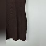 Babaton Sculpt Knit Halter Ribbed Brown Stretch Mini Dress Women’s Sz M Photo 5