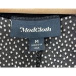 Modcloth Maxi Dress Women’s Sz M Black Polka Dot Stretchy Y2K Whimsigoth Elegant Photo 4