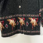 Country Clothing Vtg. 1980's Plush Native American Style Tribal Jacket Black Size XS Photo 1