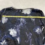 Simply Vera Wang Crinkle Floral Top Blouse Womens S Black 3/4 Handkerchief Hem Purple Photo 7