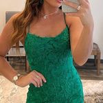 Green lace up homecoming dress Size 10 Photo 0