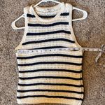 Madewell  Crochet Women’s Medium Tank Top with Navy and White Stripes Photo 5