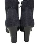 Aerosoles HeelRest Black Denim Textile "Scrole Book" Side Zip Ankle Heel Boots Photo 4
