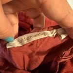 Soft Surroundings  Gauze Midi Linen Blend short sleeve remi shirt dress XL Maroon Photo 3