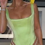House Of CB HOUSE OF‎ CB 'Rafa' Lime Satin Longline Corset NWOT size XL Photo 0