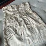 H&M  Creme Sequenced Strapless Mini Dress Size 12 Photo 8
