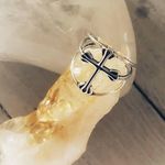 Minimalist Cross Band Ring Adjustable Silver Photo 1