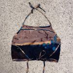 Milan Vintage Tie-Back Mineral Dye Halter Crop Top Photo 4