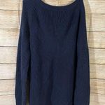 Treasure & Bond knit cold shoulder pullover navy sweater women’s Size Large Photo 5