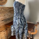 Quiksilver  Strapless Blue Dress with White Patterns Photo 1