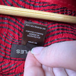 Multiples Textured Button Front Jacket Medium Red Boho Artsy Retro Layering Photo 6