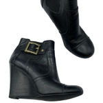 Tory Burch  Black Leather Ankle Boots Wedges 5 Photo 0