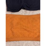 2 Bandeau Bra Womens Size M Strapless Underwire Seamless Smooth Bralette Orange Size M Photo 1