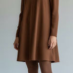 Amanda Uprichard Brown Wendy Dress Plus Size 1X Swing Long Sleeve Fall Corporate Photo 0