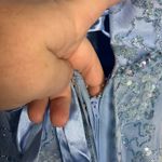 Morilee Madeline Gardner short glitter glam dress prom women's size 24 plus Blue Photo 8