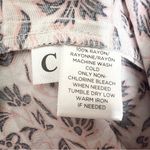 Loft Ann Taylor Pink & Gray Floral Button Front Belted A-Line Dress Size Medium Photo 9