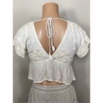 Anthropologie New.  RAGA Sorrento Peplum Crop Top in White Photo 7