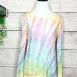 Talbots Petite Linen Rainbow Tie Dye Long Sleeve Sweater Top Size Small SP Photo 2