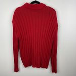 Liz Claiborne Crazy Horse  Cable Knit Cardigan‎ Sweater Womens L Red Button Front Photo 5