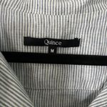 Quince Top Womens Medium Blue White Stripe Linen Coastal Beachy Minimalist M Photo 1