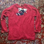 Vintage Grandma Knit Cardigan Sweater Women’s Small Red Angels 90s Photo 6