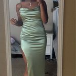 Windsor Sage Green Prom  Dress Satin Cowl Neck Photo 2