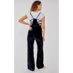 Free People  90s Forever Overalls Crushed Velvet Black size M Photo 8
