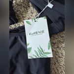NWT Eomenie‎ Black One Piece Swimsuit Cut Our Timmy Back Size Small Photo 2