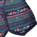 Erika Vintage  Fair Isle Cottage Dark Floral Sweater Vest Size M Holiday Vintage Photo 4
