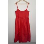 La Ligne Devon Pleated Midi Dress Poppy Red Womens New XL Photo 4