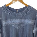 Free People Womens Boy Meets Girl Crochet Long Sleeve Top Pacific Coast XS NWT Photo 3