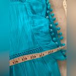NWT Perfectly Palm Size M Turquoise Pom Pom Sleeve Pullover Sundress Coverup Blue Size M Photo 8