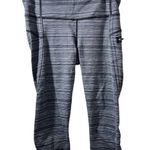 Lululemon  Run Top Speed Black/White Striped Cropped Leggings Size 6 Photo 0