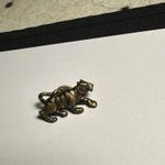 Signed JJ Tiger Wild Cat Lapel Tack Pin Bronze Tone Jonette Jewelry Photo 5