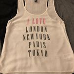H&M Tank Top White “I Love London New York Paris Tokyo” Size 2 Photo 0