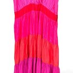 DENIM 24/7 | 26W Tiered Maxi Dress Ruffle Pink Red Tank Sleeveless Long Flowey Photo 0
