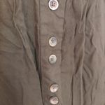 Preswick & Moore  Rayon Size Large L Dark Green Flowy Button Blouse Whimsy Goth Photo 7