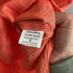TALULAH  orange linen button down Photo 3